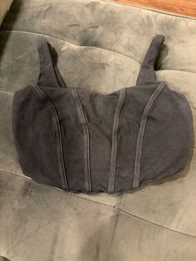Dark grey “Corset” Crop Tank Top